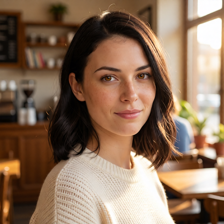 Edited AI portrait with preserved identity and changed background.